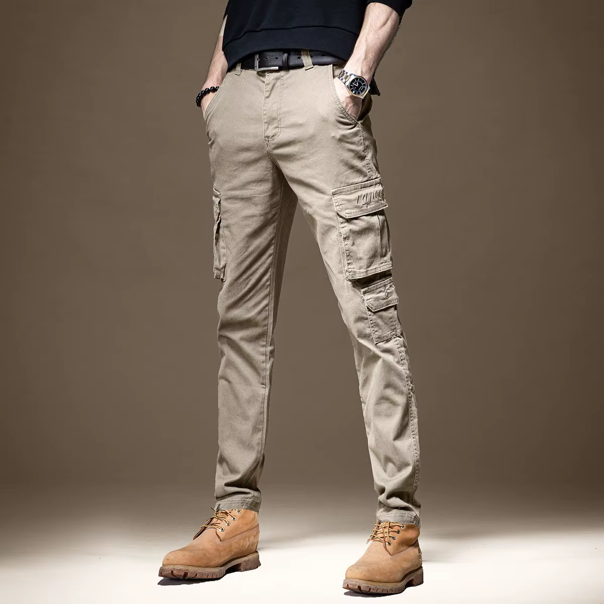 Pantalon cargo crayon pour homme, poche, mince, maigre, multipoches, luxe, nylon décontracté, rue, adt, fjMulti, Harajuku