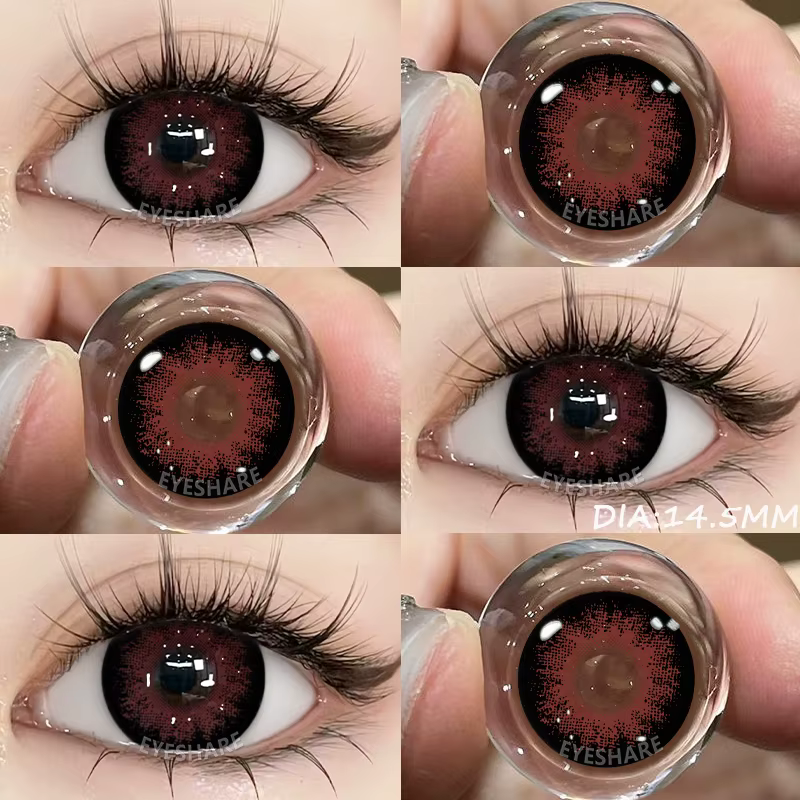 AMARA 1 paire de lentilles de Contact de couleur de grand diamètre 14.5MM grands yeux Contacts noirs