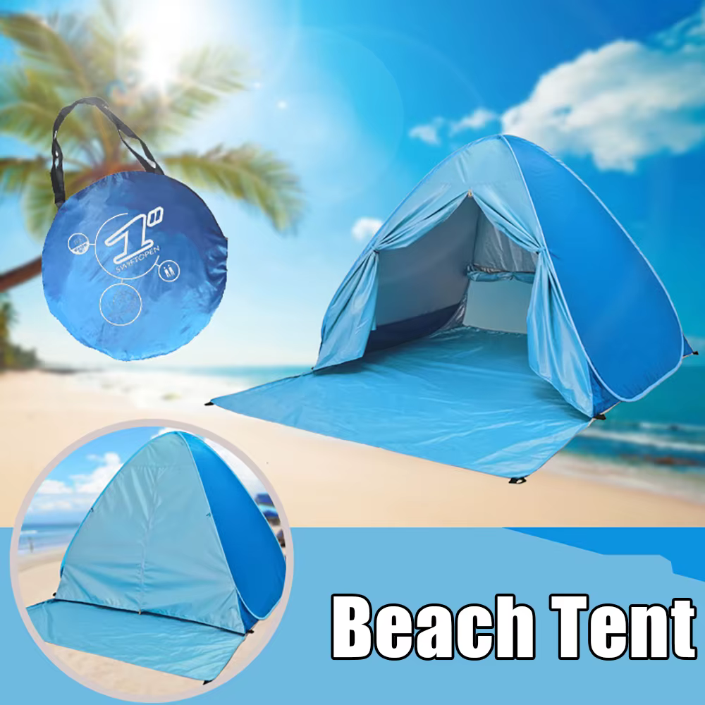 Tente de plage, tente d'extérieur entièrement automatique qui s'ouvre en 2 secondes, adaptée au camping en plein air, pour 2-3 personnes
