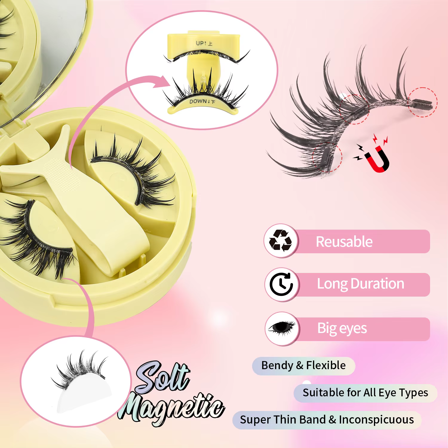 1 paire de cils magnétiques