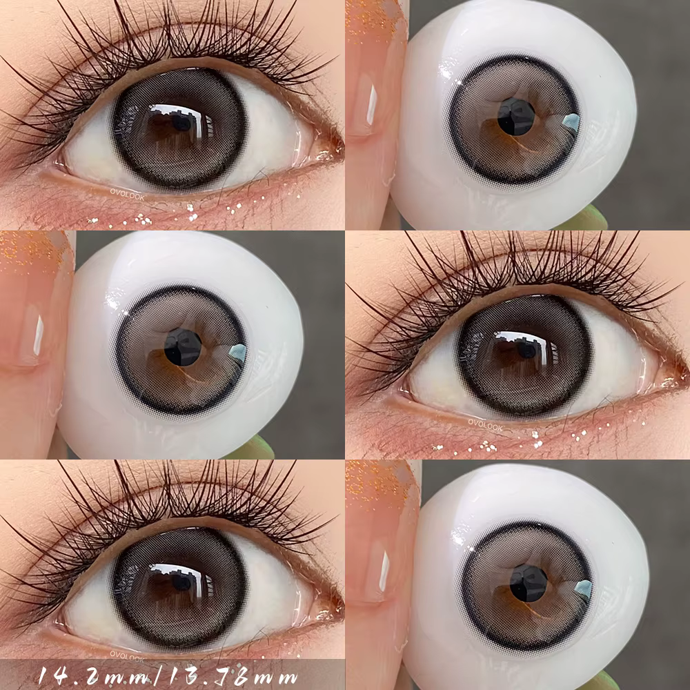 OVOLOOK - 1 paire (2 pièces) de lentilles de contact colorées intelligentes effet agrandissement des yeux