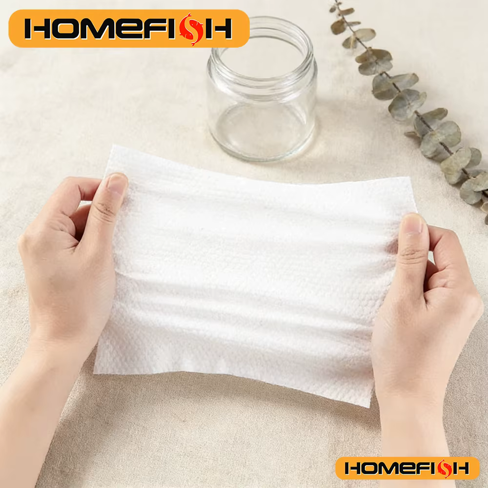 Serviettes jetables épaisses en coton doux – Lingettes nettoyantes pour le démaquillage à sec et les soins de la peau