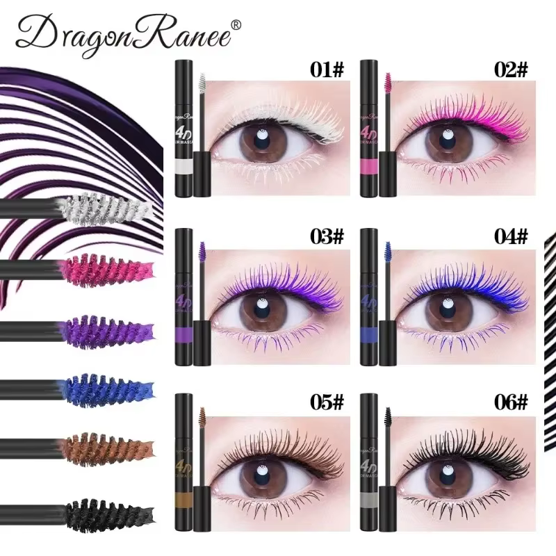 Mascara coloré maquillage 4D soyeux naturel longs cils