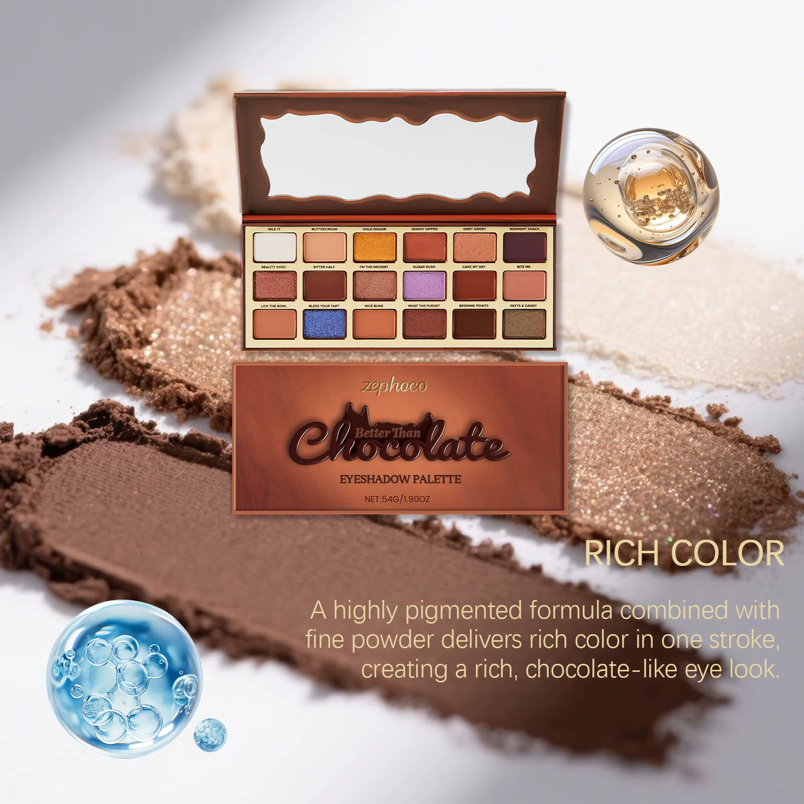 Palette de fards à paupières en chocolat