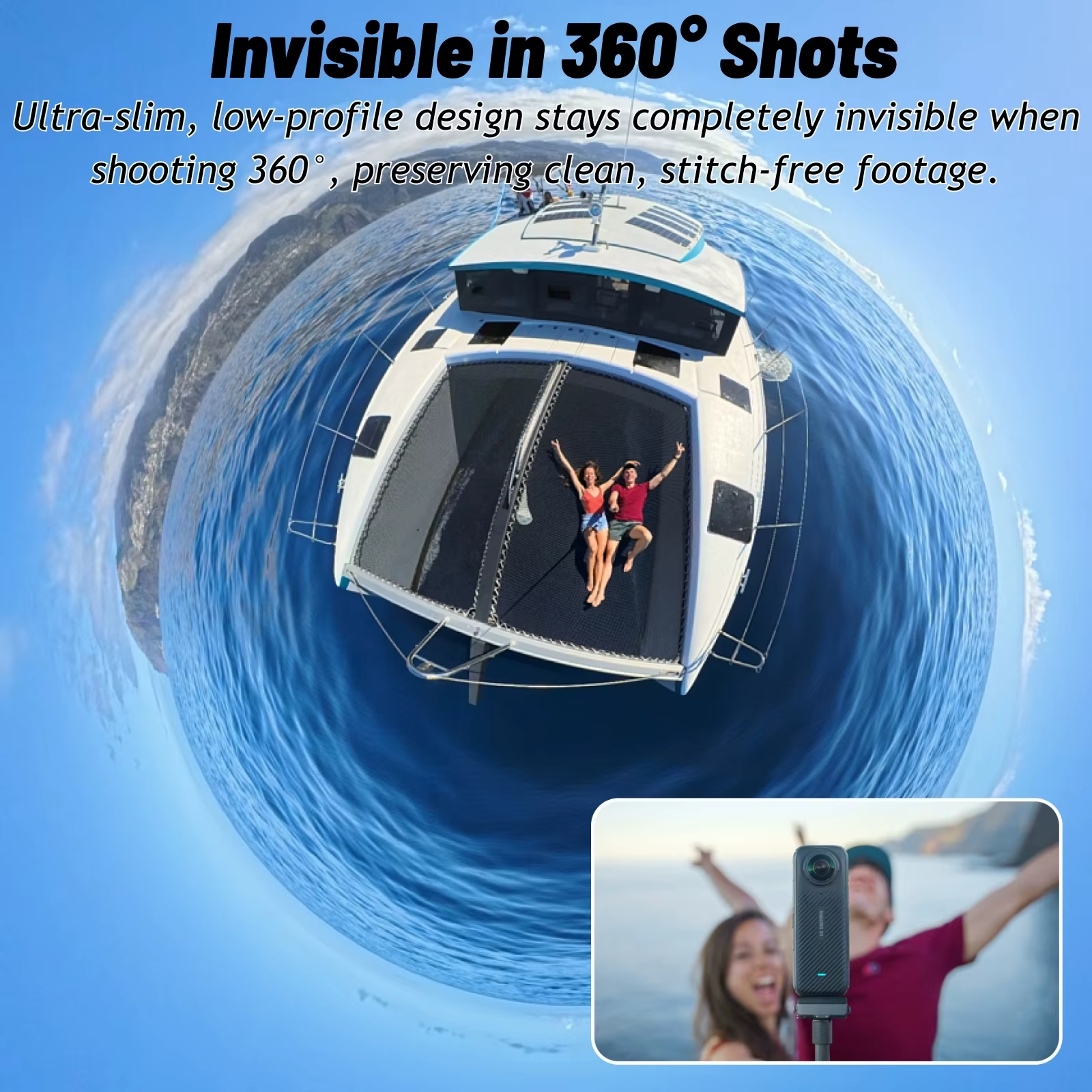 Support de fixation rapide Insta360 2.0, base magnétique invisible, support pliable pour accessoires X5 X4 X3 Ace Pro 2
