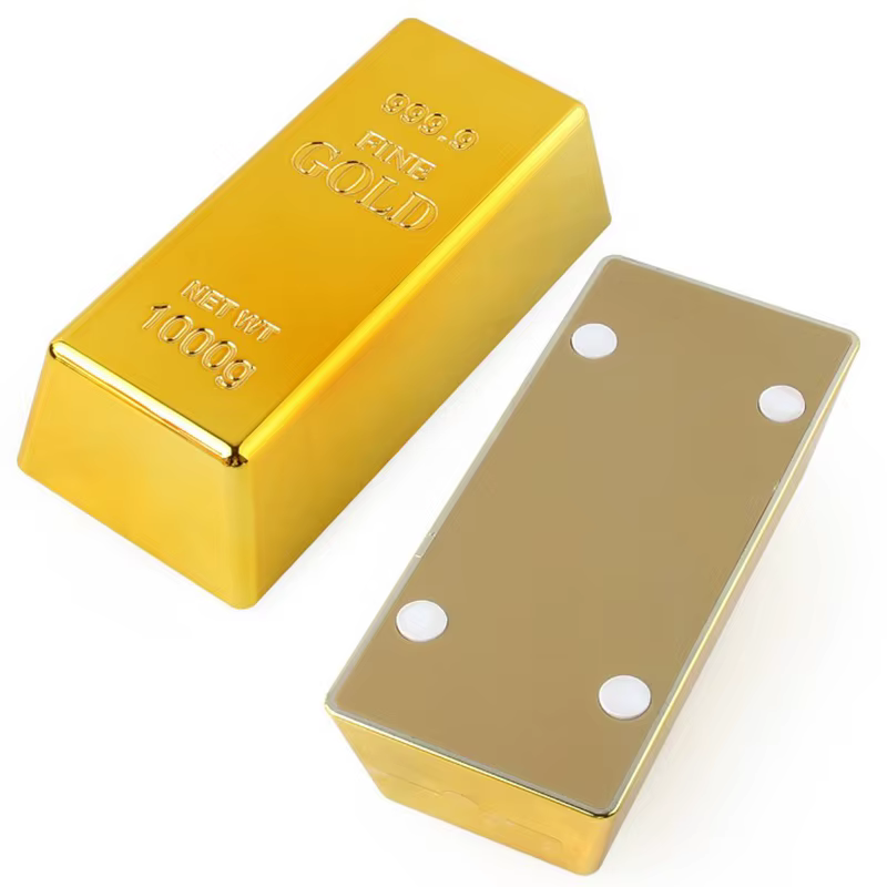 Faux lingot d'or en plastique, presse-papiers doré, décoration d'intérieur, simulation de lingot, artisanat décoratif, jouet créatif en forme de brique pour boutique