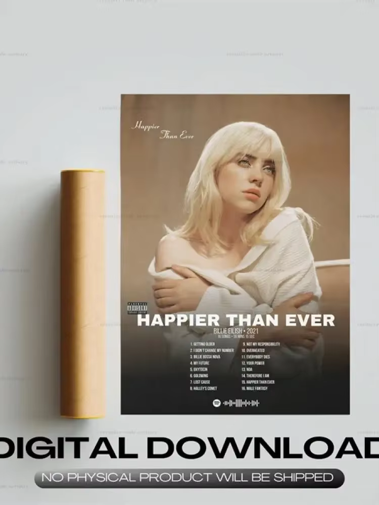 Poster de couverture d'album de musique rap, art mural en toile, style hip hop rock, idéal pour la décoration de chambre