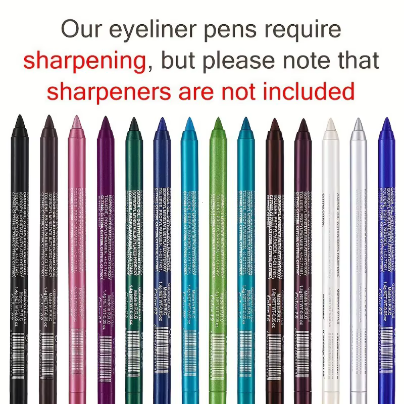 Stylo Eyeliner coloré 6 couleurs, haute pigmentation, nacré, scintillant, métallique, Smokey Punk Gothic, longue durée, imperméable