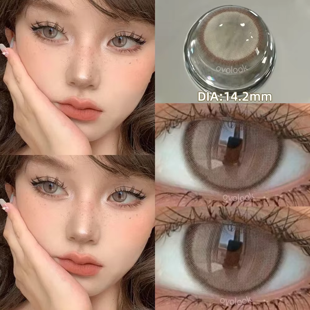 1 paire (2 pièces) lentilles de Contact marron naturel pour les yeux