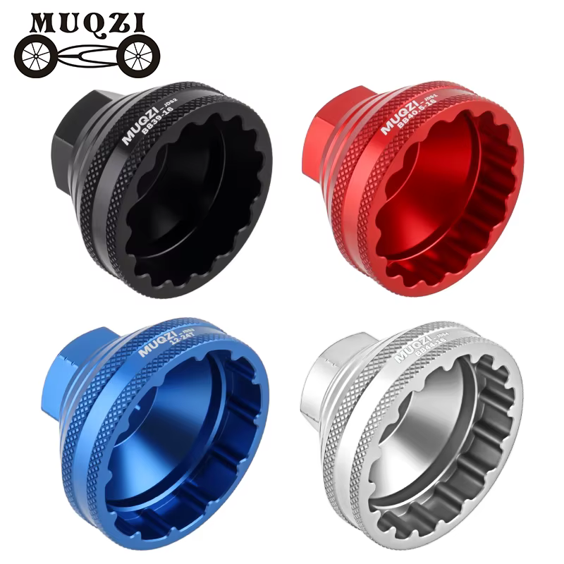 Outil d'installation et de démontage de boîtier de pédalier MUQZI 12/16 encoches, compatible avec les coupelles de pédalier de 39 mm/40,5 mm/44 mm/45,6-46,6 mm de diamètre extérieur