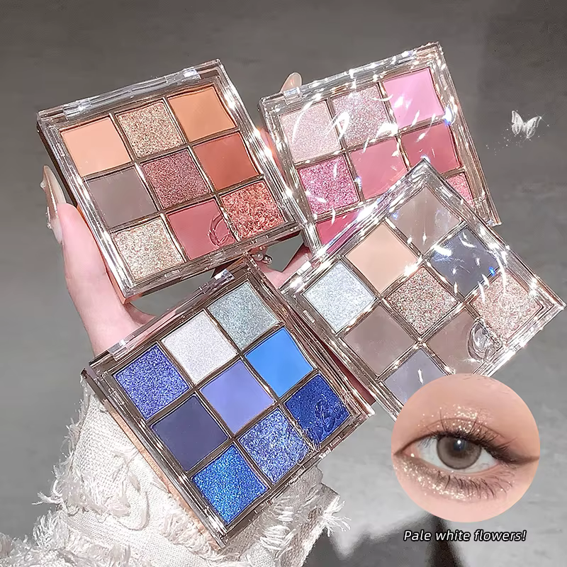 Gege bear 9 couleurs fard à paupières Palette mat miroitant paillettes nu tons neutres lumineux fantaisie tout-en-un maquillage