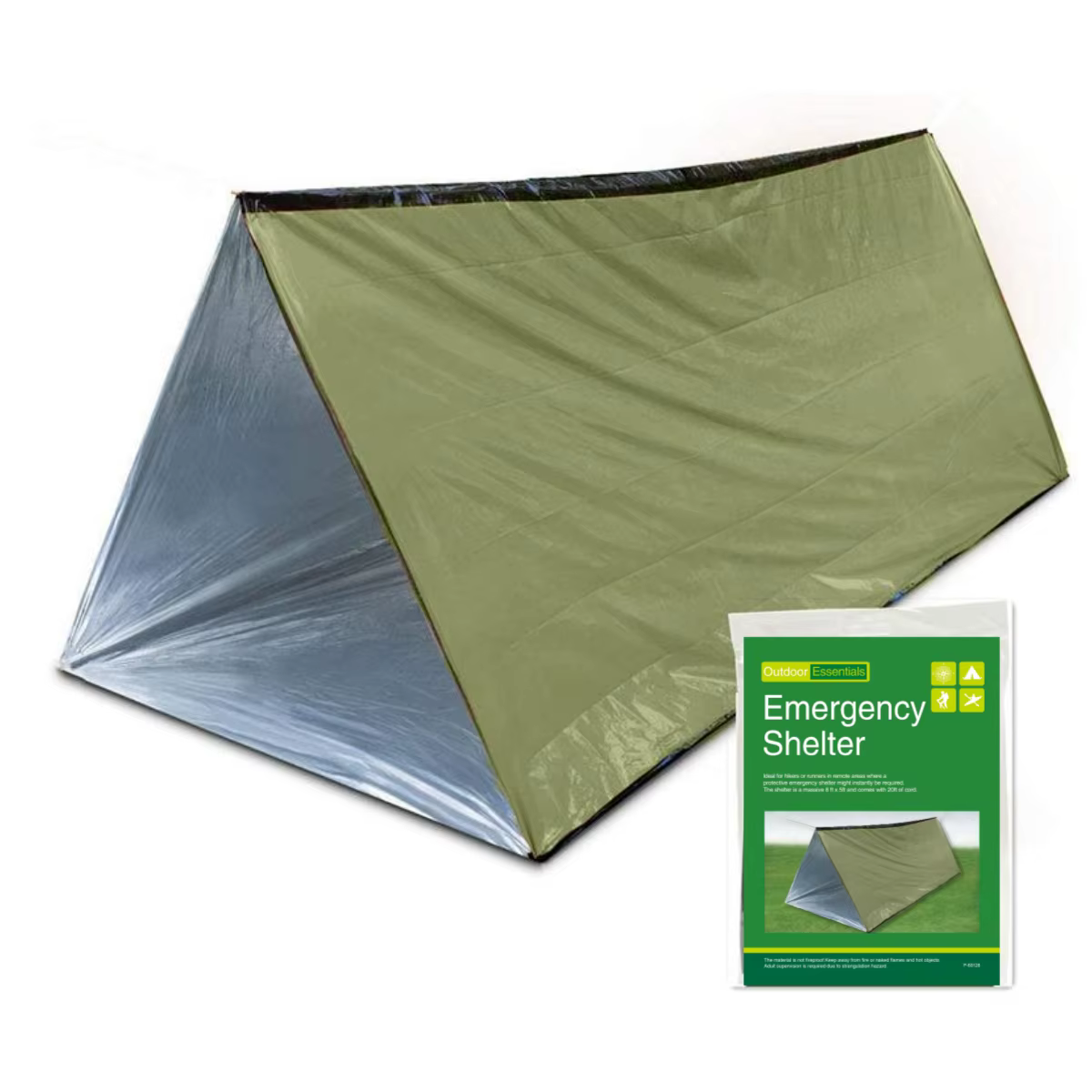 Tente d'urgence, tente tubulaire imperméable pour 2 personnes pour le camping et les activités de plein air