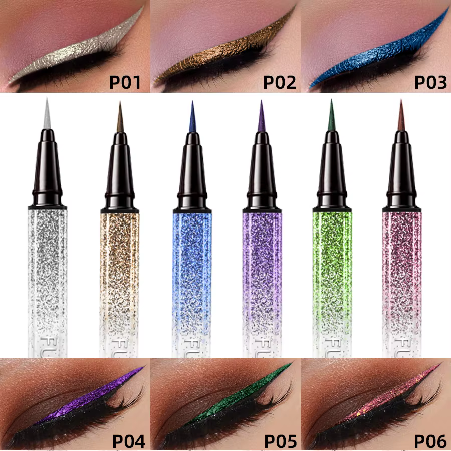 Fard à paupières brillant diamant 6 couleurs