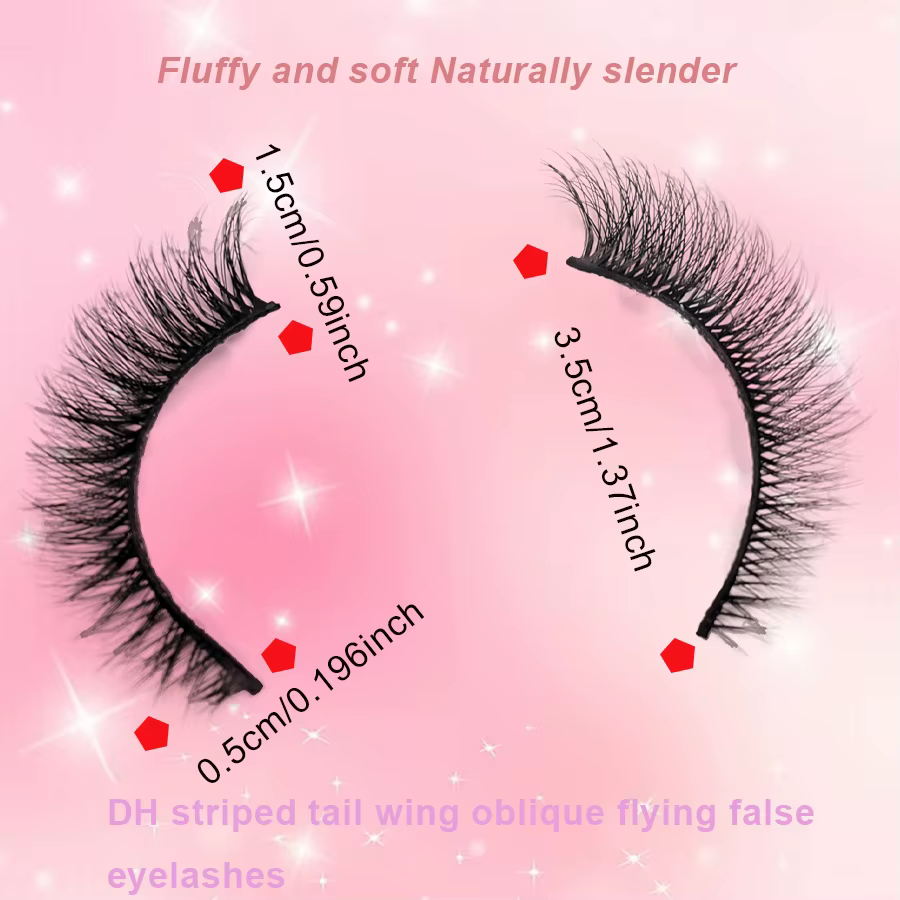 10 paires de faux cils épais et recourbés avec un effet de maquillage naturel en trois dimensions