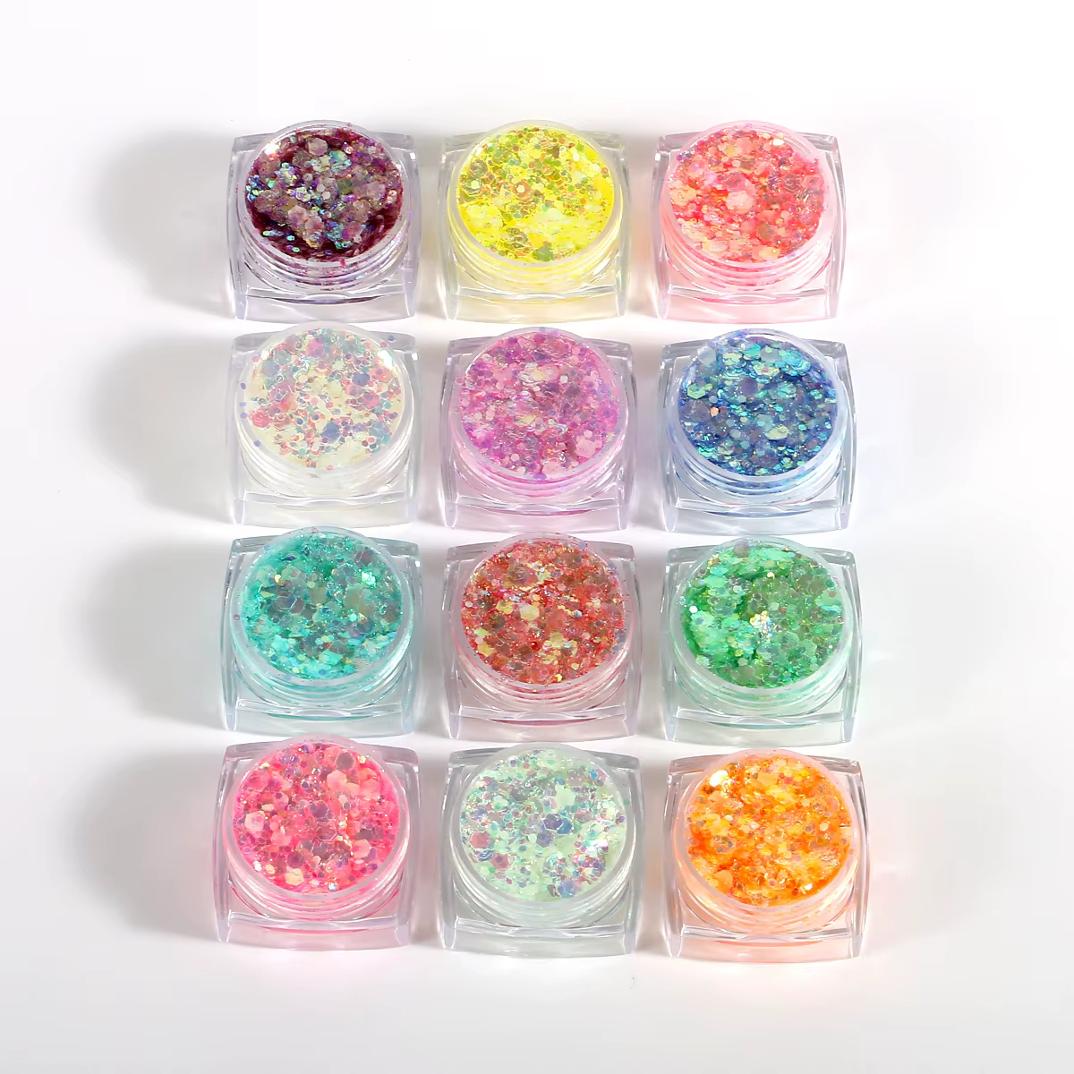 Bowitzki 12 couleurs brillent dans le noir paillettes Gel visage