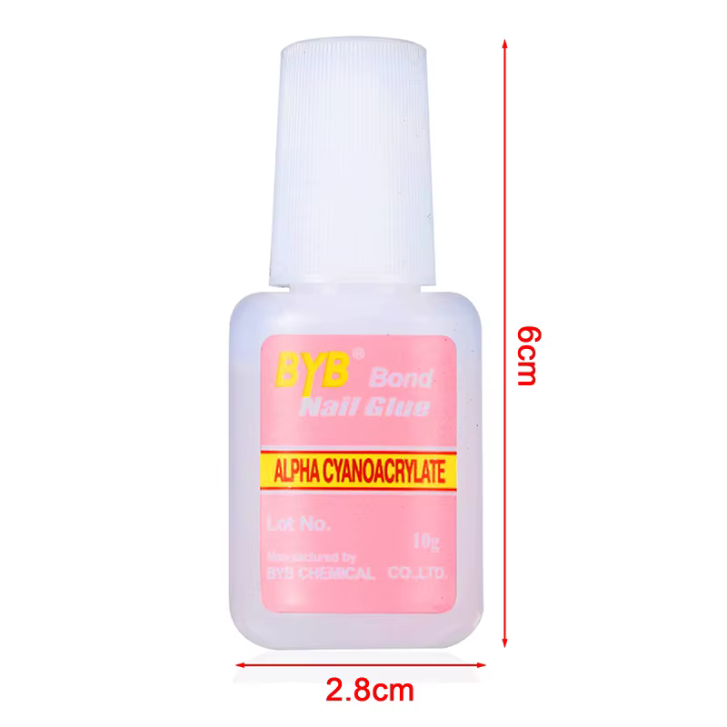 Colle à ongles 10g avec pinceau pour faux ongles, transparente, forte, séchage rapide, outil pour manucure et faux ongles.