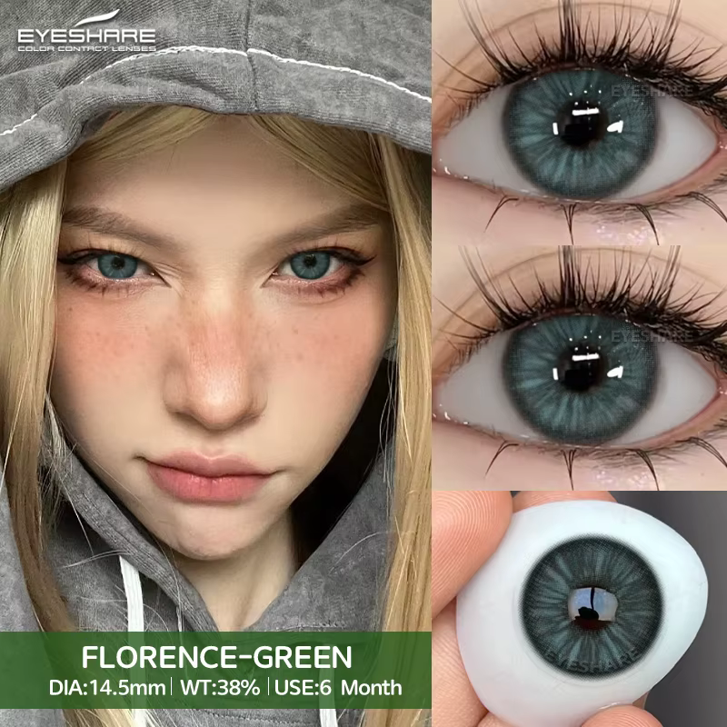 EYESHARE 1 paire série FLORENCE lentilles de contact colorées à la mode pour les yeux doux annuel Contacts bruns