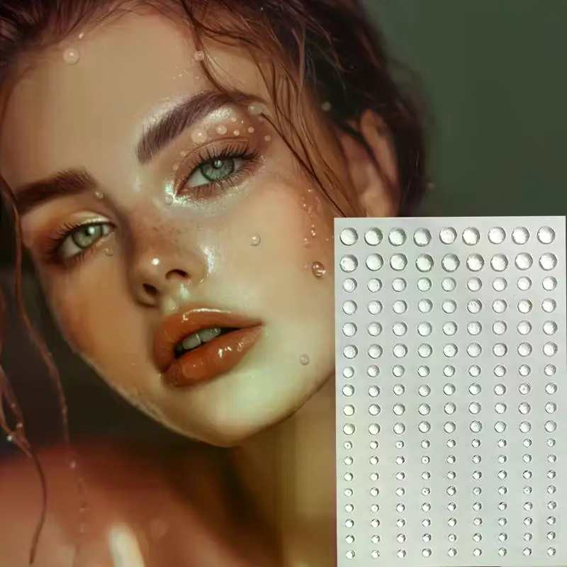 3/4/5/6mm 3D strass yeux visage maquillage tatouage temporaire auto-adhésif clair goutte d'eau autocollants Festival scène corps Art décor