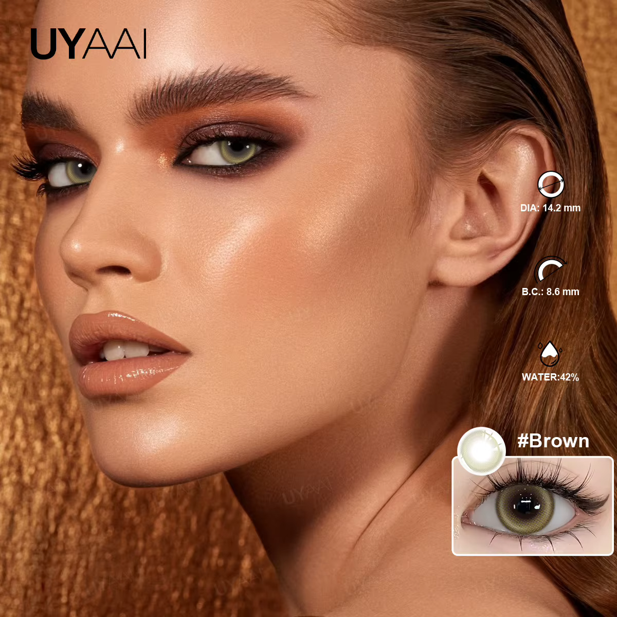 UYAAI lentilles de contact de couleur naturelle pour les yeux pupilles gris glacé lentille verte
