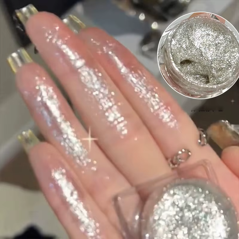 Pots de fard à paupières en Gel liquide à paillettes éblouissantes