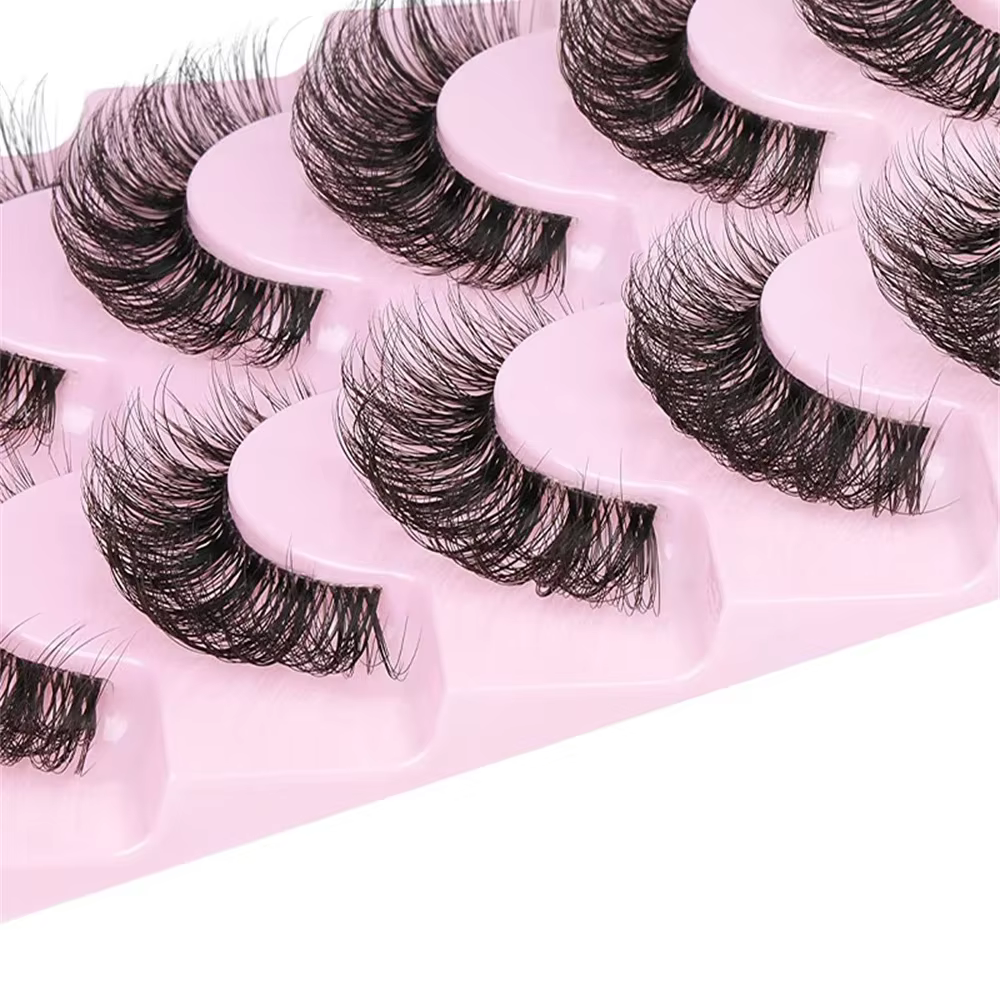 10 paires de Faux cils 6D Super moelleux et vaporeux