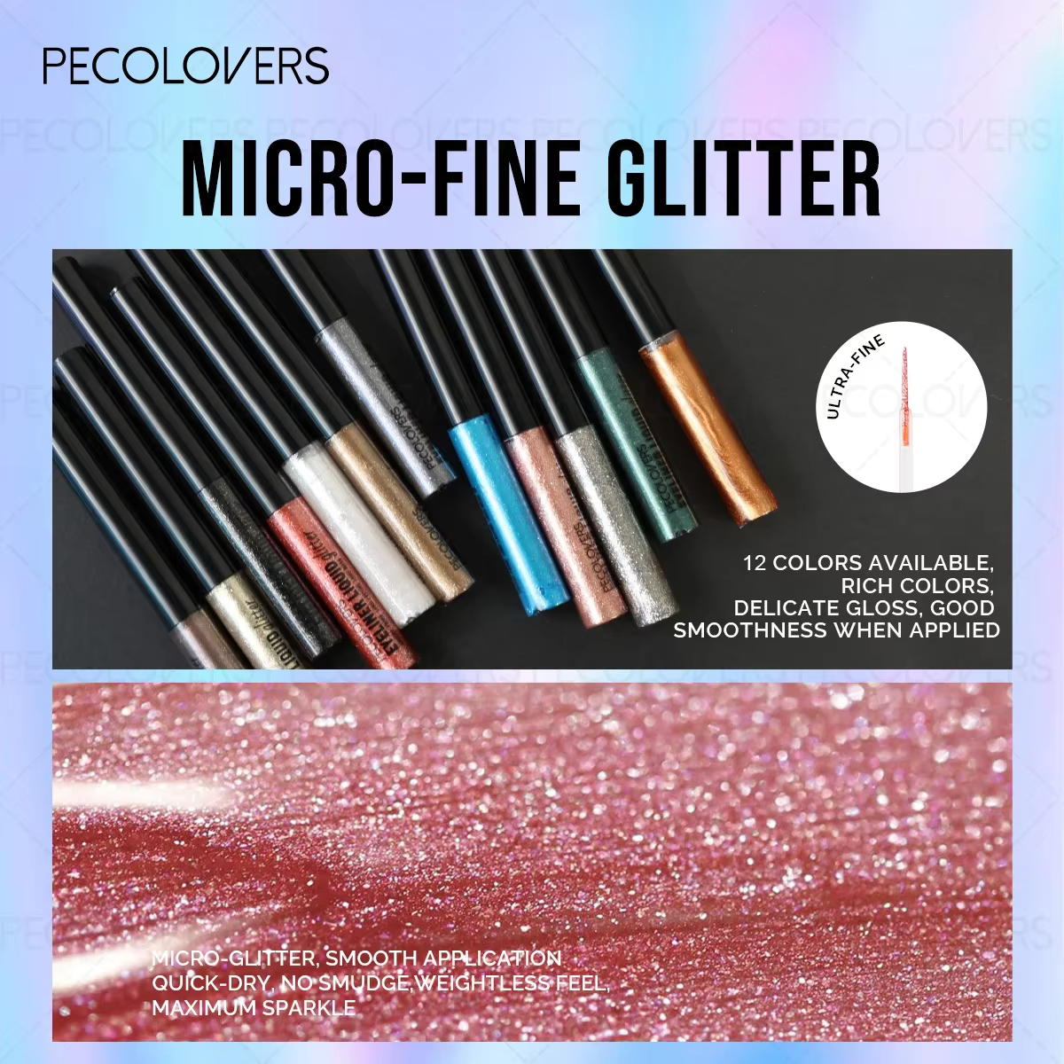 Crayon Eyeliner liquide métallique à paillettes imperméables