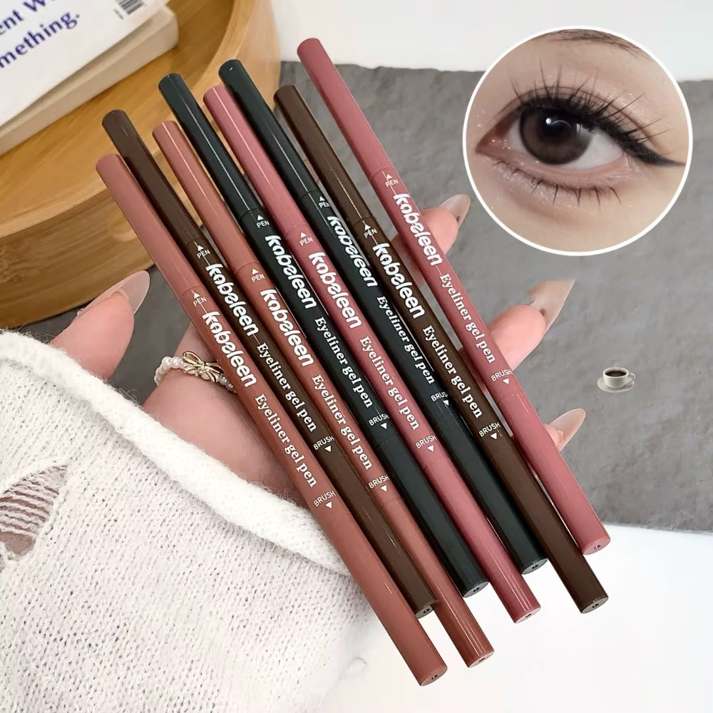Crayon Eyeliner Double Pointe Pigment Lisse Brun Mocha Doux Aegyosal Imperméable Mat Effet Silkworm Maquillage Naturel des Yeux