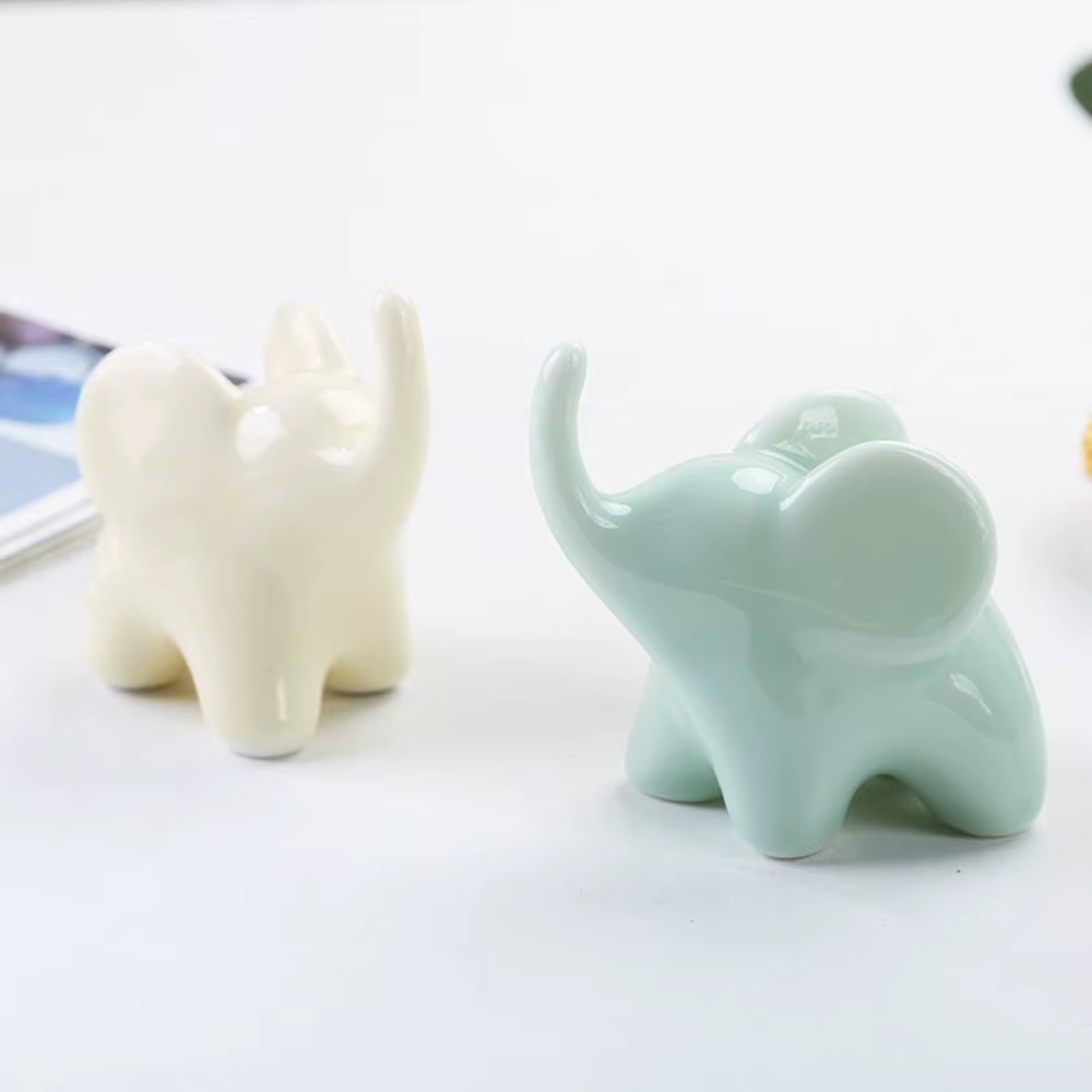 Modèle artisanal en céramique d'éléphant de Style de luxe, ornements d'art moderne, Figurines d'éléphant simulées, à collectionner, faites à la main