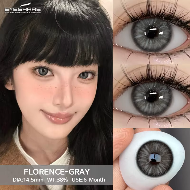 EYESHARE 1 paire série FLORENCE lentilles de contact colorées à la mode pour les yeux doux annuel Contacts bruns