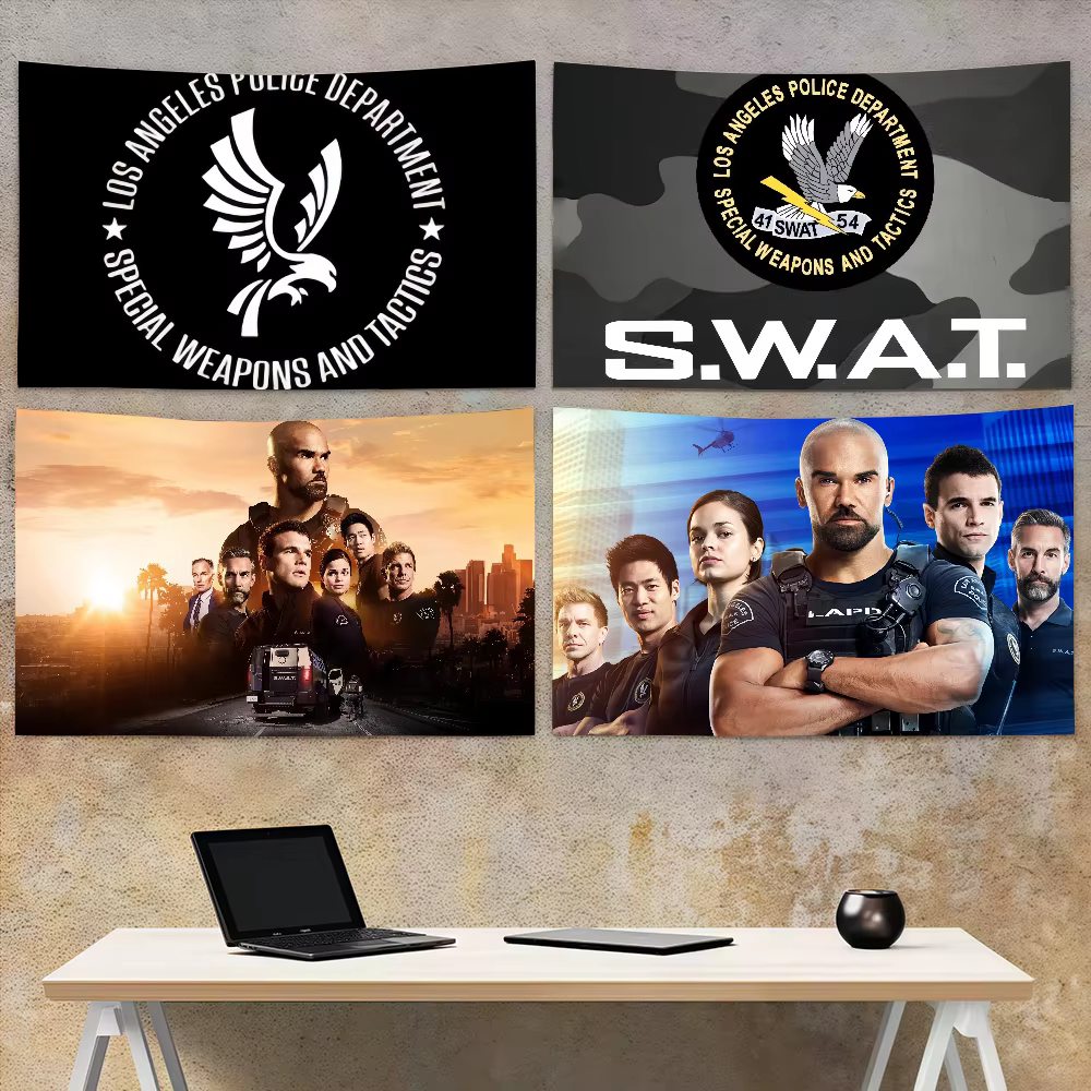 Lapd Swat série télévisée drapeau SWAT décoration Art pique-nique fête maison suspendue Camping fête en plein air bannière