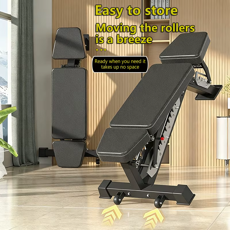 Banc de musculation multifonctionnel réglable et pliable pour haltères, presse à pectoraux, abdominaux, entraînement, chaise de fitness pour la maison et la salle de sport intérieure