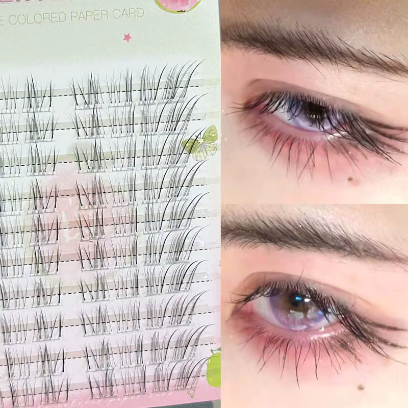 Faux-cils sans colle, 24/48/80 grappes