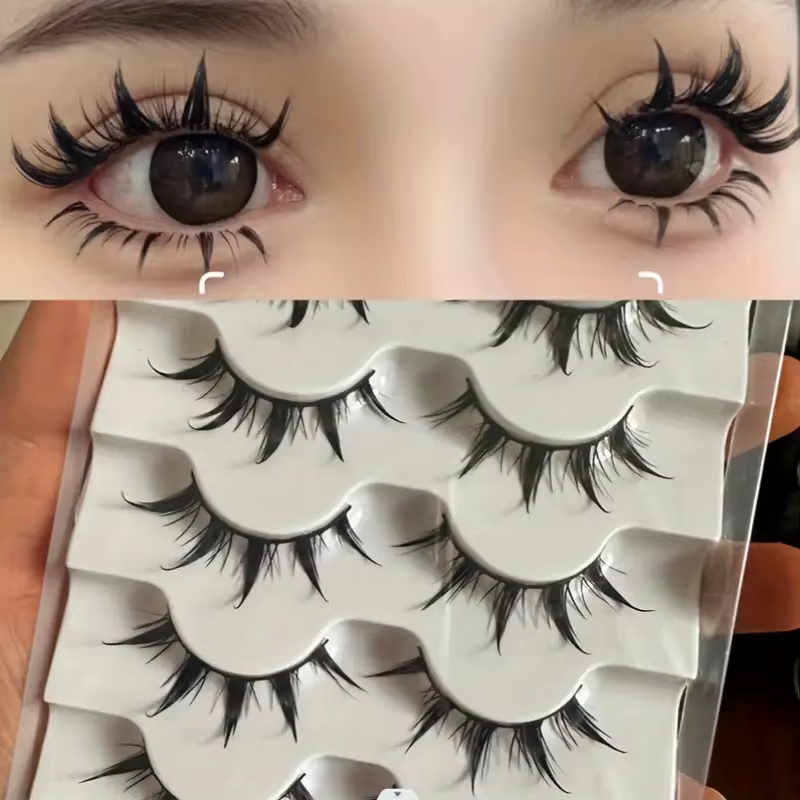5 paires de faux cils de style anime