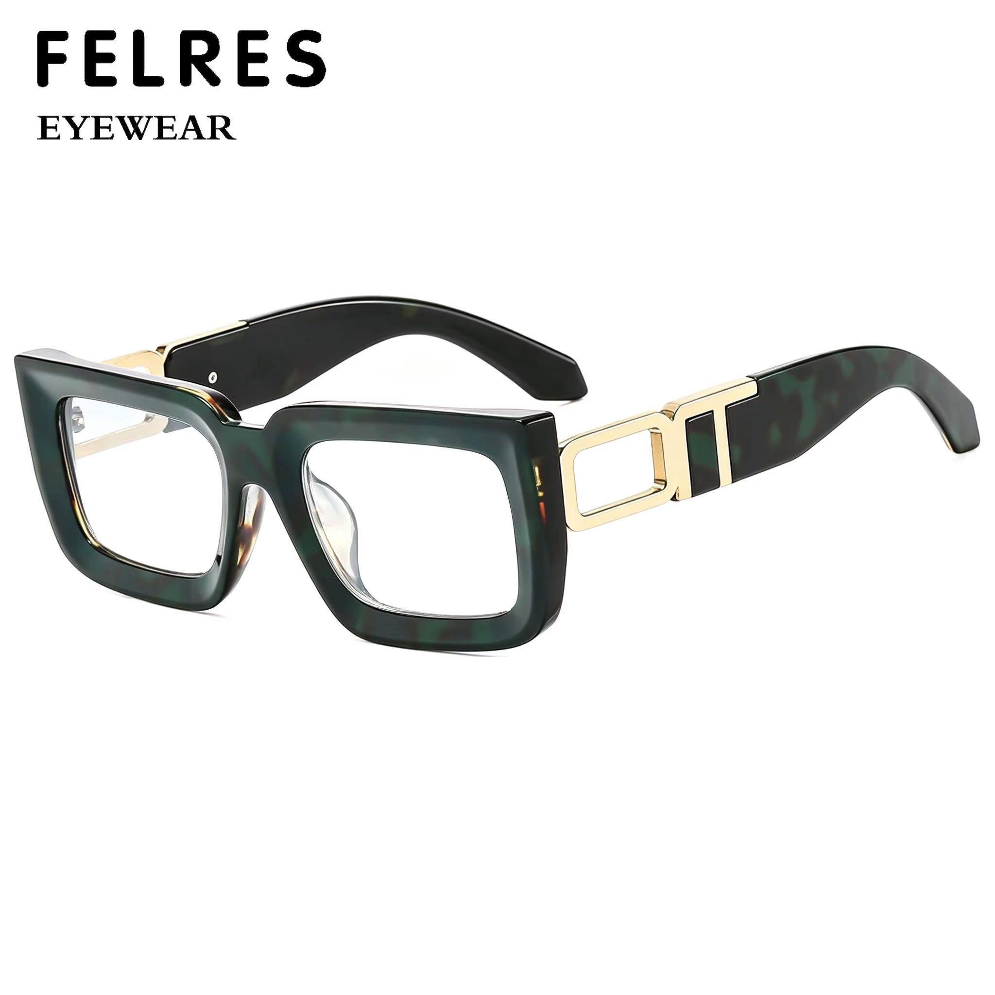 Lunettes de myopie de luxe carrées anti-lumière bleue pour femmes et hommes, monture épaisse, optiques, personnalisables avec dioptrie négative