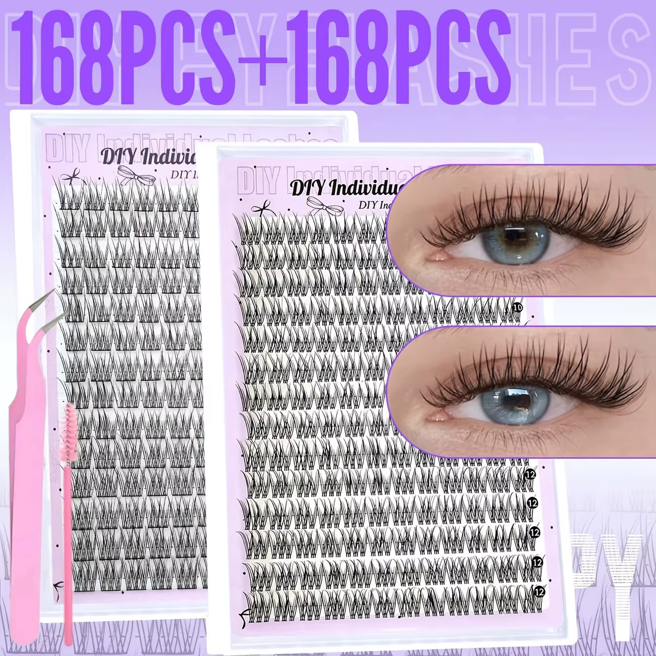 10 paires de faux cils Style Anime 11Mm recourbés en forme de C épaisseur 0.07 sans déformation