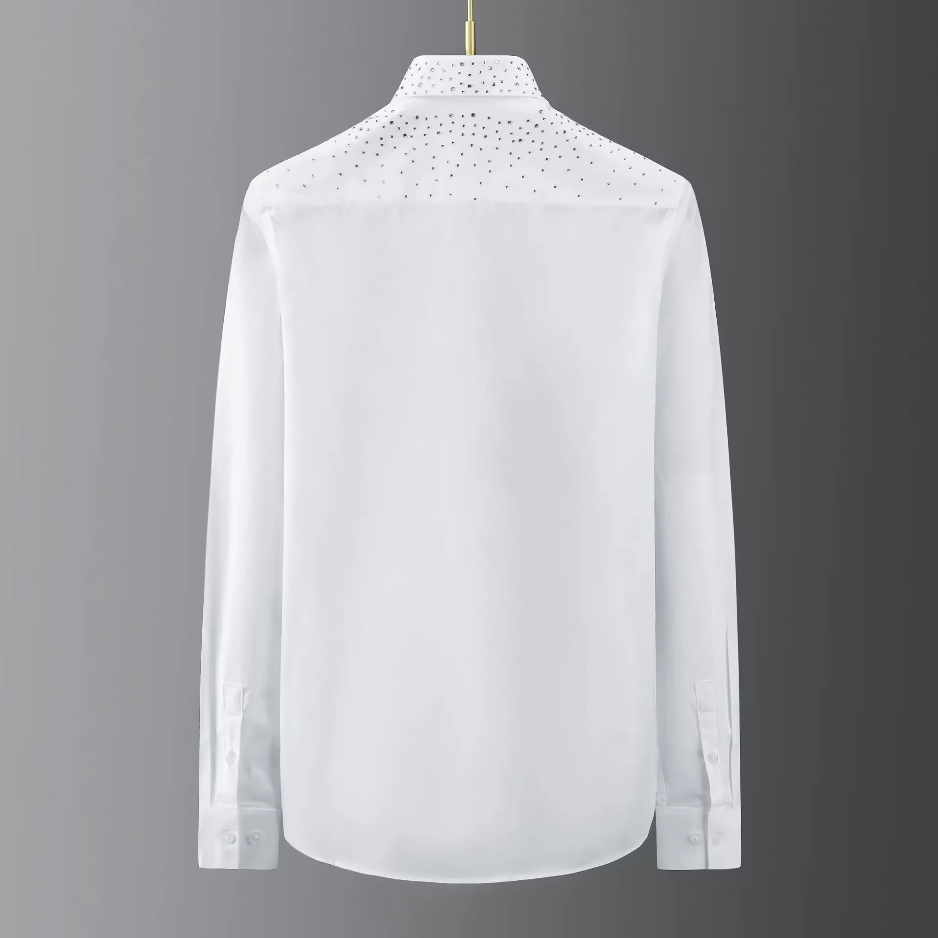 Chemise tchèque à strass pour hommes, manches longues, Slim, décontractée, vêtements de discothèque, fête sociale, chanteur de scène