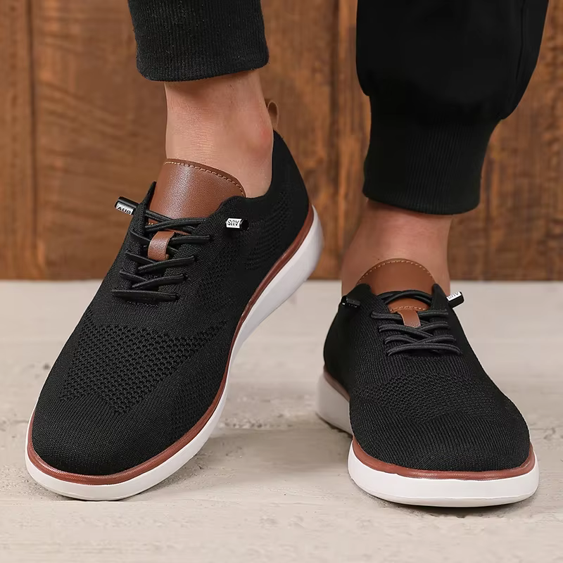 Chaussures plates en maille tricotée respirante, tendance, polyvalentes, décontractées, à la mode, avant-gardistes, chaussures de sport pour hommes