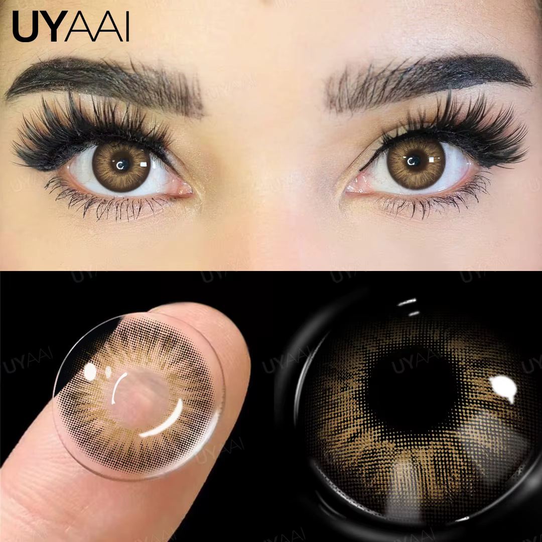 UYAAI myopie lentilles de contact colorées pour les yeux marron grand œil lentille