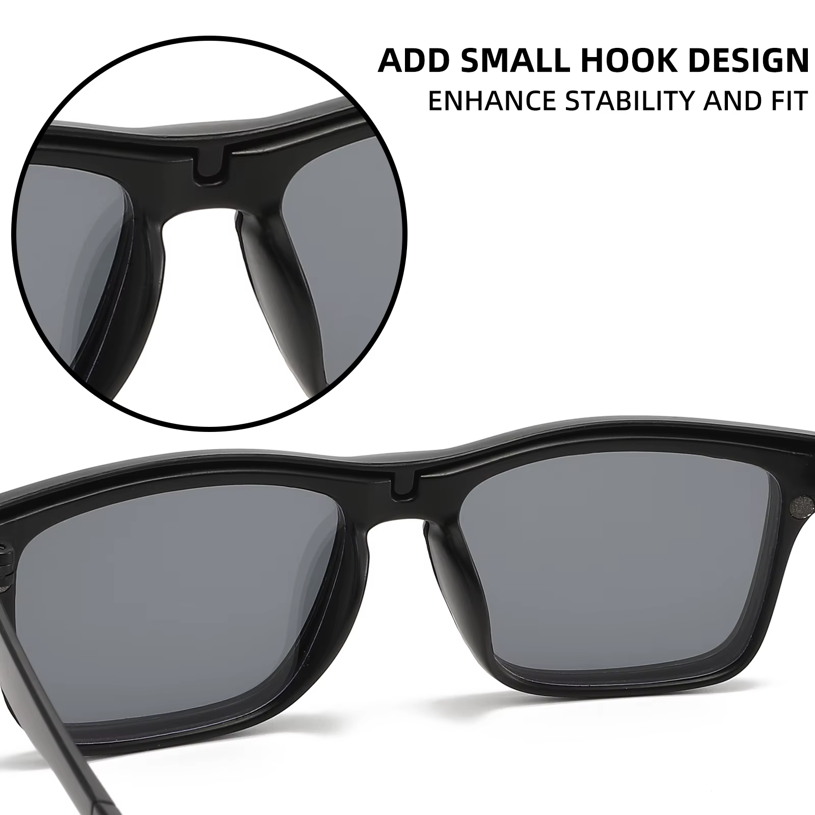 Lunettes de soleil magnétiques à clipser avec monture anti-lumière bleue, lunettes polarisées 2-en-1 pour la conduite et les activités de plein air
