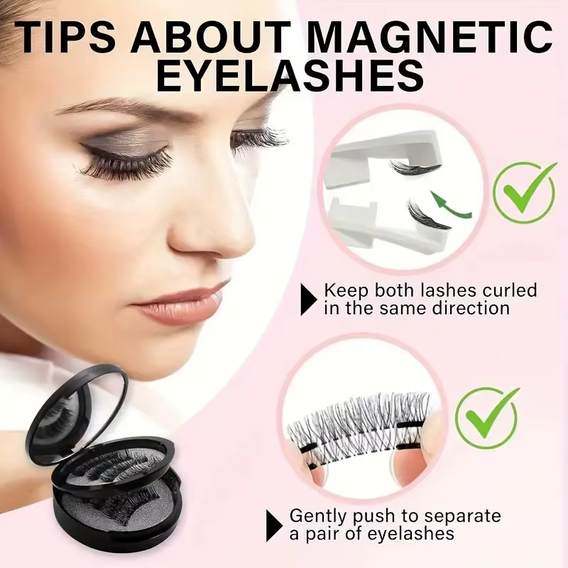 8 pièces Kit de cils magnétiques faux