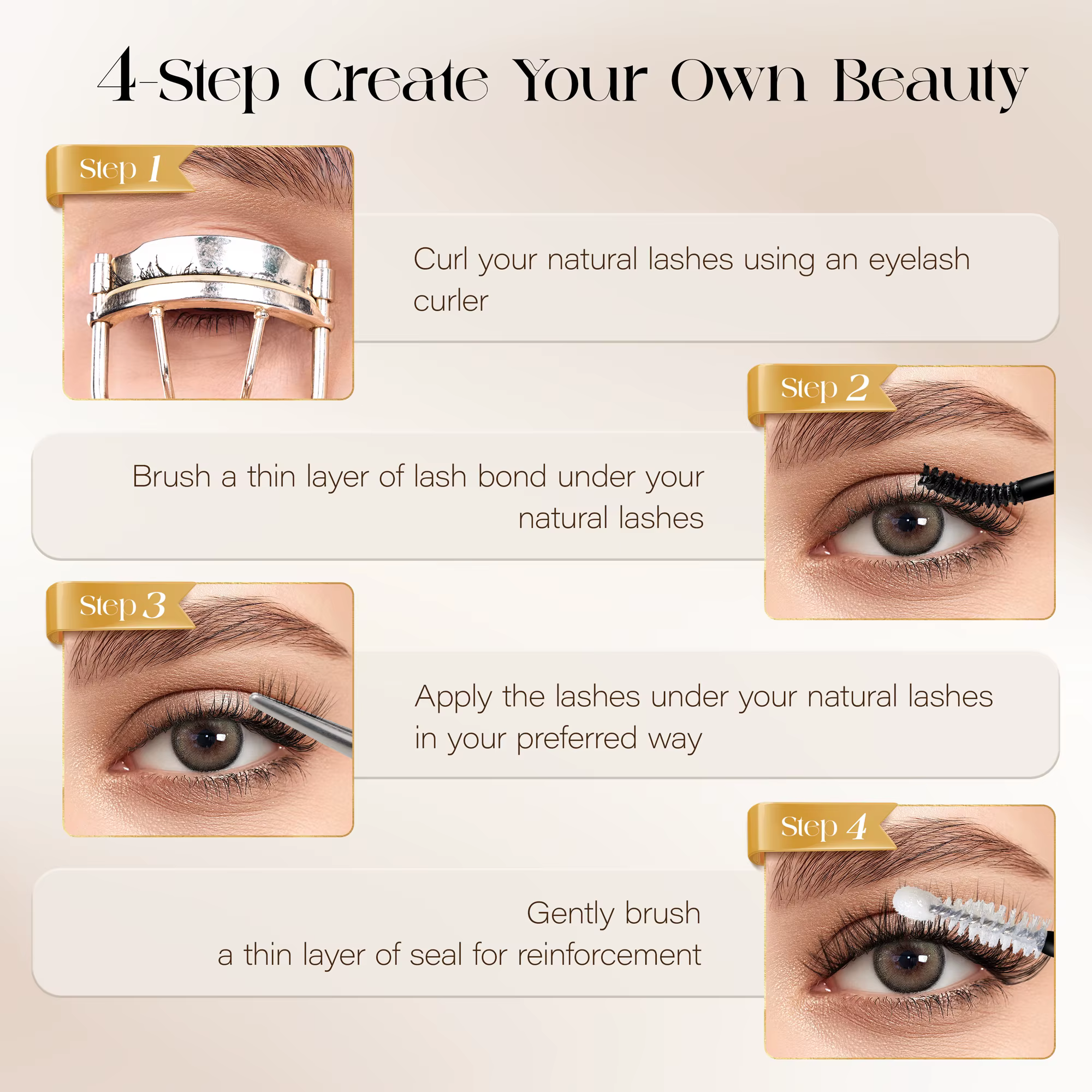 Extensions de Faux-Cils Naturels Individuels