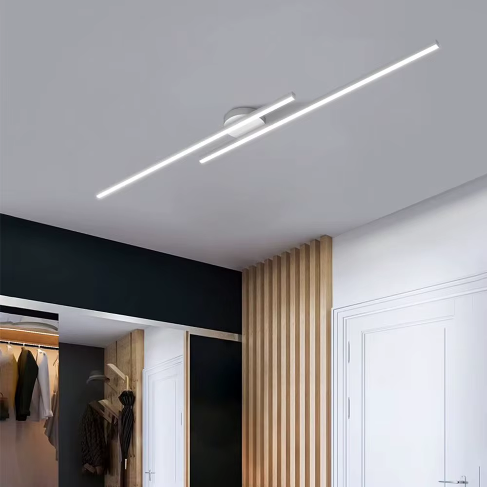 Long plafonnier LED en aluminium Design créatif moderne plafonnier luminaire intérieur couloir balcon allée bureau Lustre