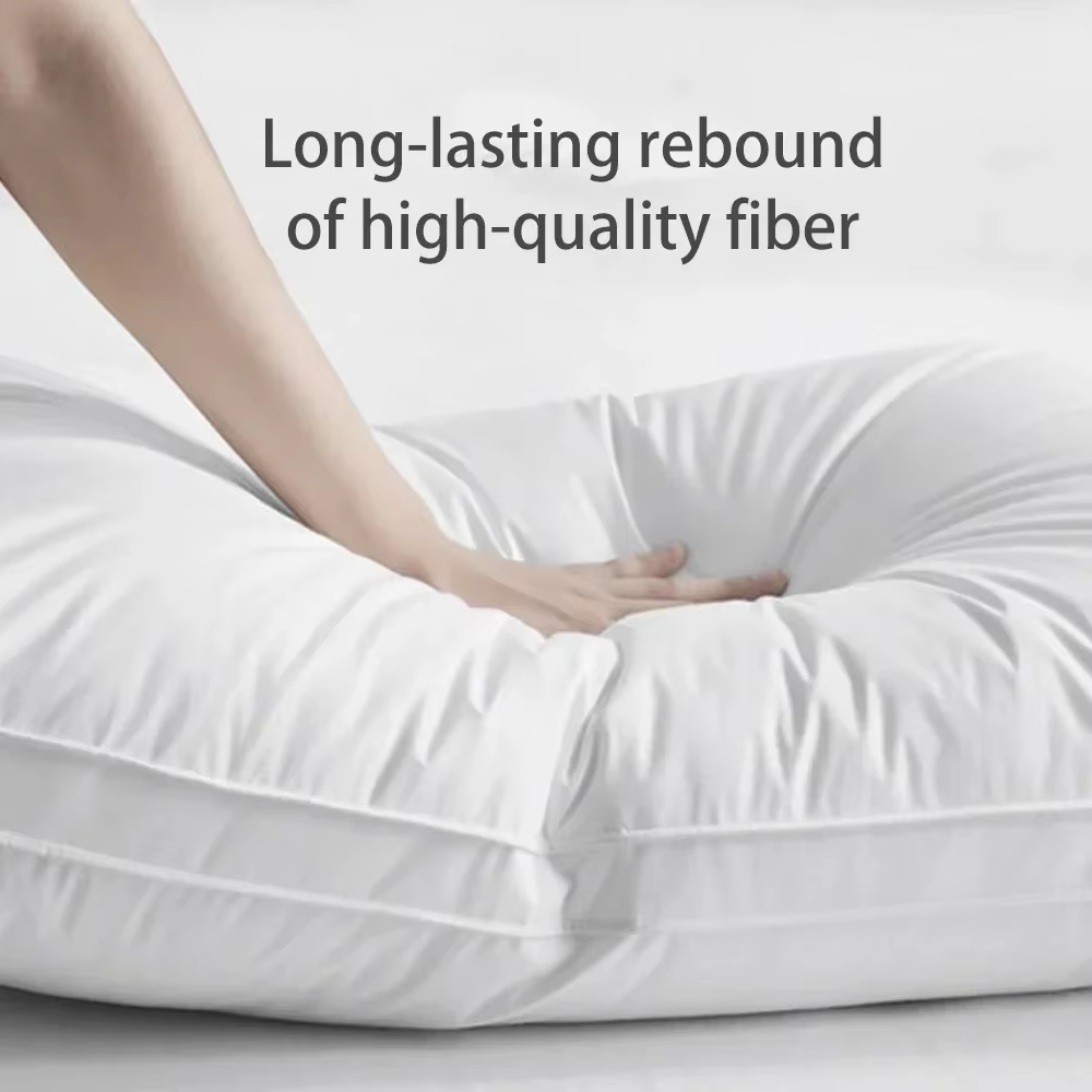 Oreiller d'hôtel 5 étoiles, oreiller de lit 100% coton, oreiller ergonomique pour le soutien du cou pour adultes à domicile