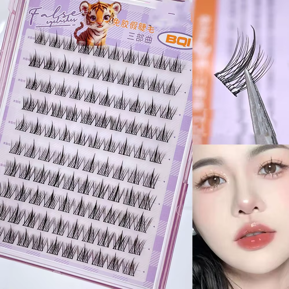 10 rangées de faux cils de grande capacité sans colle