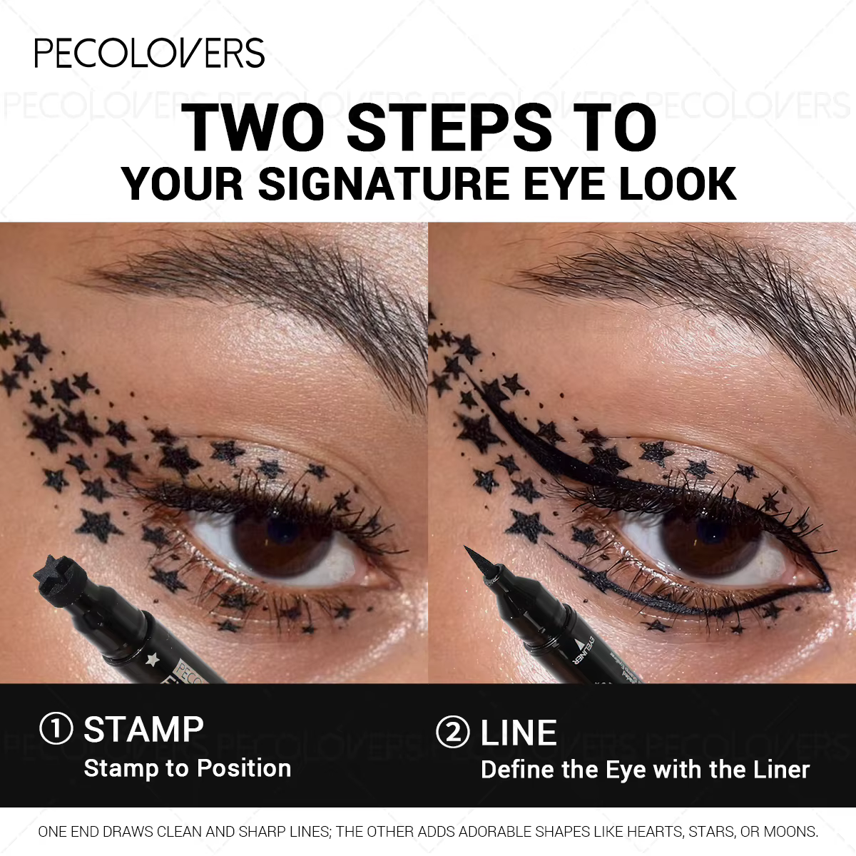 1 eyeliner liquide pour la Saint-Valentin (avec tampon) - Formule imperméable