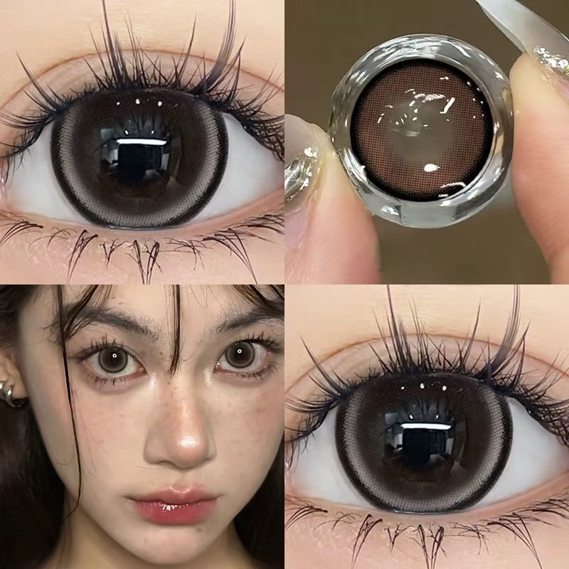 Lentille de contact noire deux pièces de grand diamètre