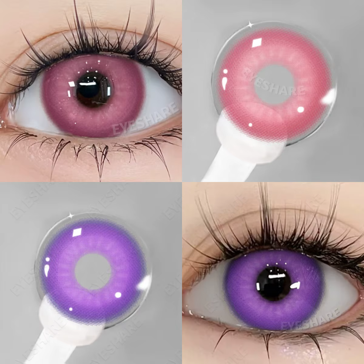 Lentilles violettes pour les yeux