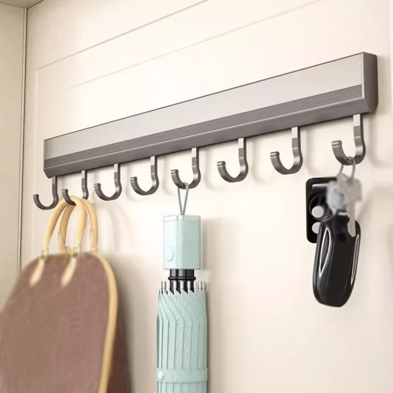 Support de rangement de cuisine en alliage d'aluminium, support mural pour ustensiles de cuisine, porte-serviettes pour Robe de salle de bain