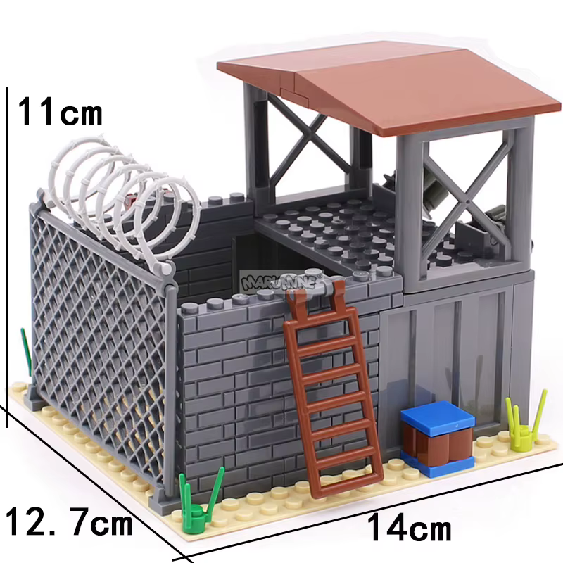 Marumine 23PCS MOC Blocs de Construction Base Militaire Forces Spéciales Garde de Sécurité DIY Scènes de Soldats de l'Armée Kit de Briques de Construction Modèle