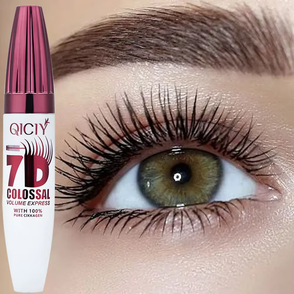 Mascara noir volumisant et recourbant 7D, anti-bavures, effet lifting et recourbement naturel des cils, sans résidus, non agglutinant, waterproof, maquillage pour les yeux
